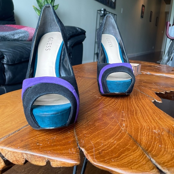 Guess Suede Heels (Black and purple) - Picture 3 of 4